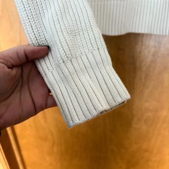 Duluth Trading Co Cream Knit Sweater Size S Cotton‎ Blend Cozy Casual Top - Picture 4 of 11